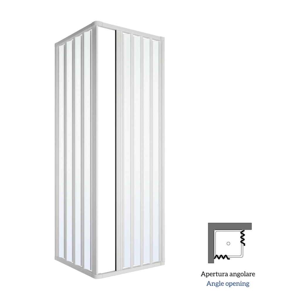 Box doccia angolo soffietto bianco carmen ac altezza cm 185 pvc e maniglia *** misure 90x100 cm, confezione 1