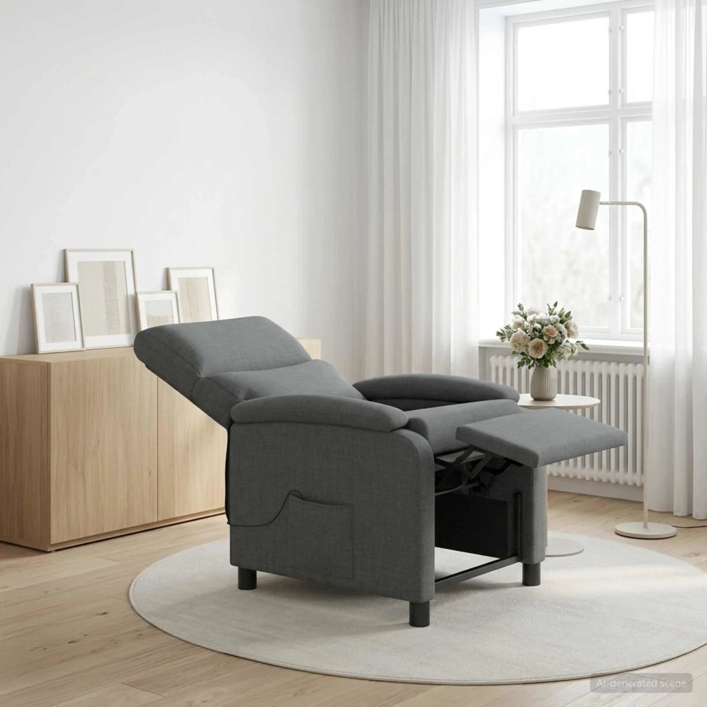 Divano Sedia-Poltrona Massaggiante Grigio Scuro Tessuto 587041