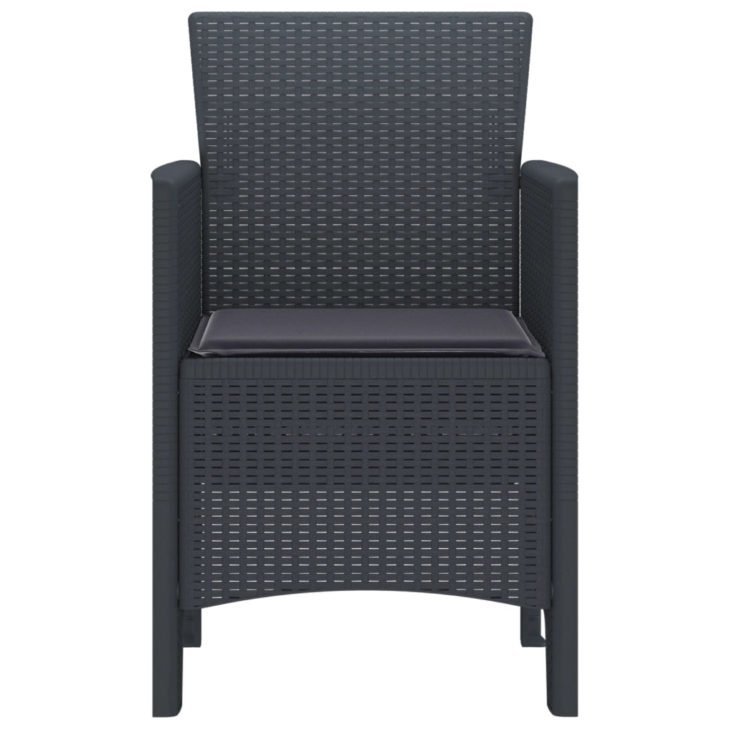 Sedie da Giardino 4 pcs Antracite Rattan Sintetico