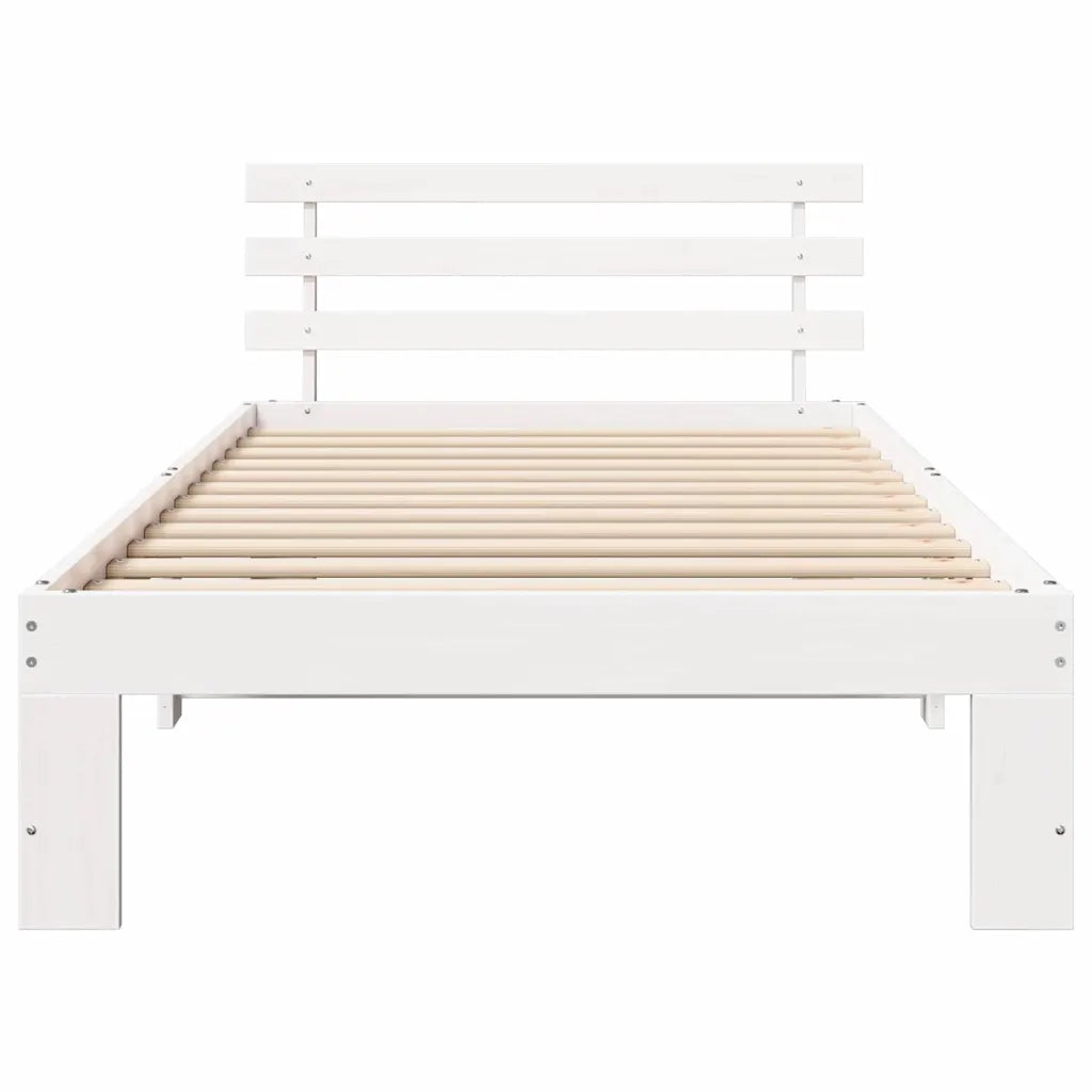 Struttura del letto Bianco 90 x 200 cm Pino massello 872627