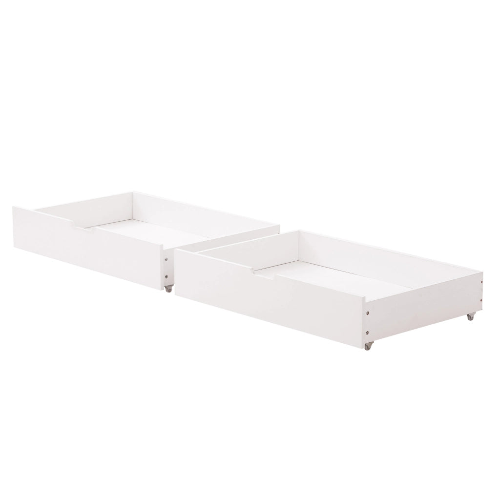 Letto a Castello Singolo con Cassetti e Rete a Doghe ¨C MINIMAL ¨C Pino/MDF, Bianco, 90x200