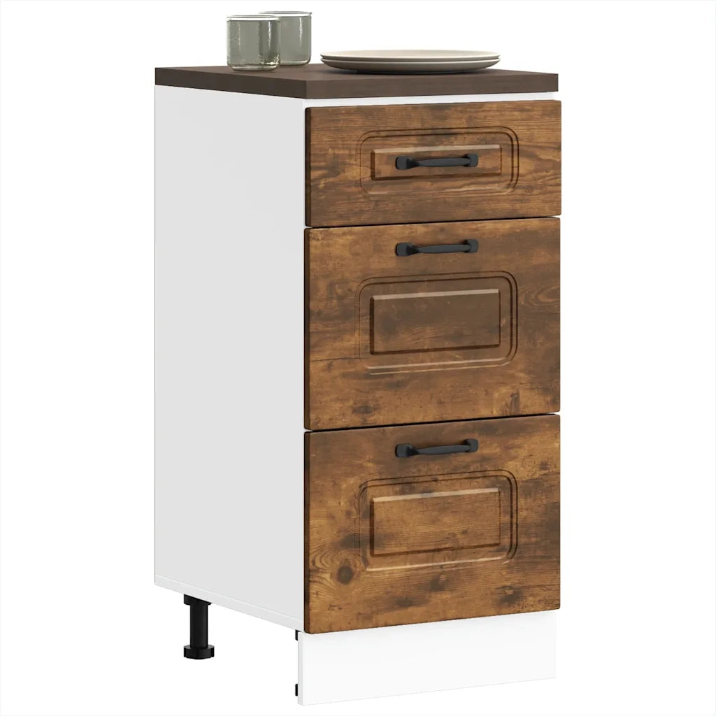 vidaXL Base da Cucina Kalmar Rovere Fumo in Legno Multistrato