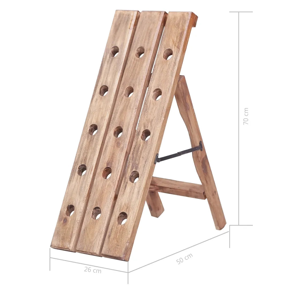 Portavini da 15 Bottiglie 26x50x70cm Legno Massello di Recupero cod mxl 41079
