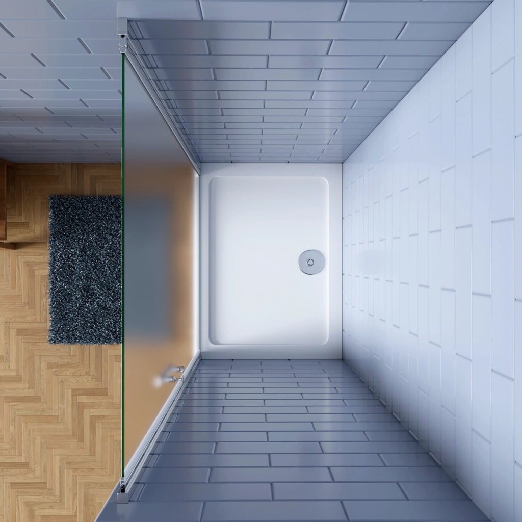 70x195cm Porta Doccia Battente in Vetro Temperato Satinato 6 mm Anticalcare (montaggio verso irreversibile)