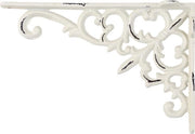 Console per parete con design rustico antico look con fiori di lis francese tempo di installazione - 12 x 18 x 35 cm bianco antico