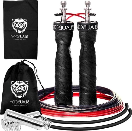 Treno per Fitness Crossfit con Manubri con Pesi 2x160g e Asciugamano Microfibre - Cavo in Acciaio x2 per Uomini e Donne, Fune da Salto per Fitness Crossfit Attrezzatura da Salto Fune da Salto per Fitness