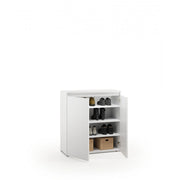 Mobile multiuso 2 ante con maniglia a gola e 3 ripiani regolabili bianco 80x37x102 cm - Terraneo