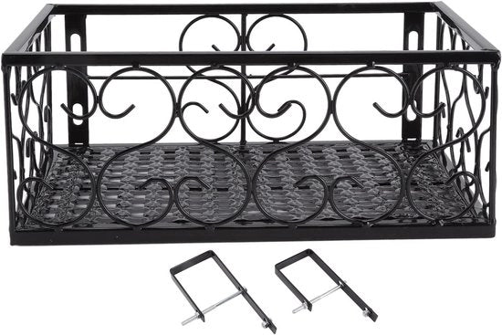 Sostegno di Piante Decorativo - Sospeso - Rame - Balcone/Terrazza - Adatto per 6,5 cm Railing - 30 x 20 x 2 cm - Sostegno di Piante