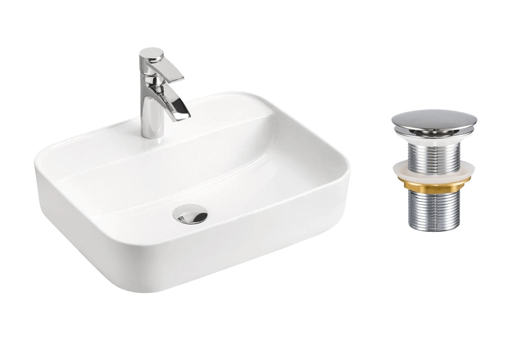 Set lavabo con tappo click-clack Lavabi da appoggio 50 x 1401 x 40 cm