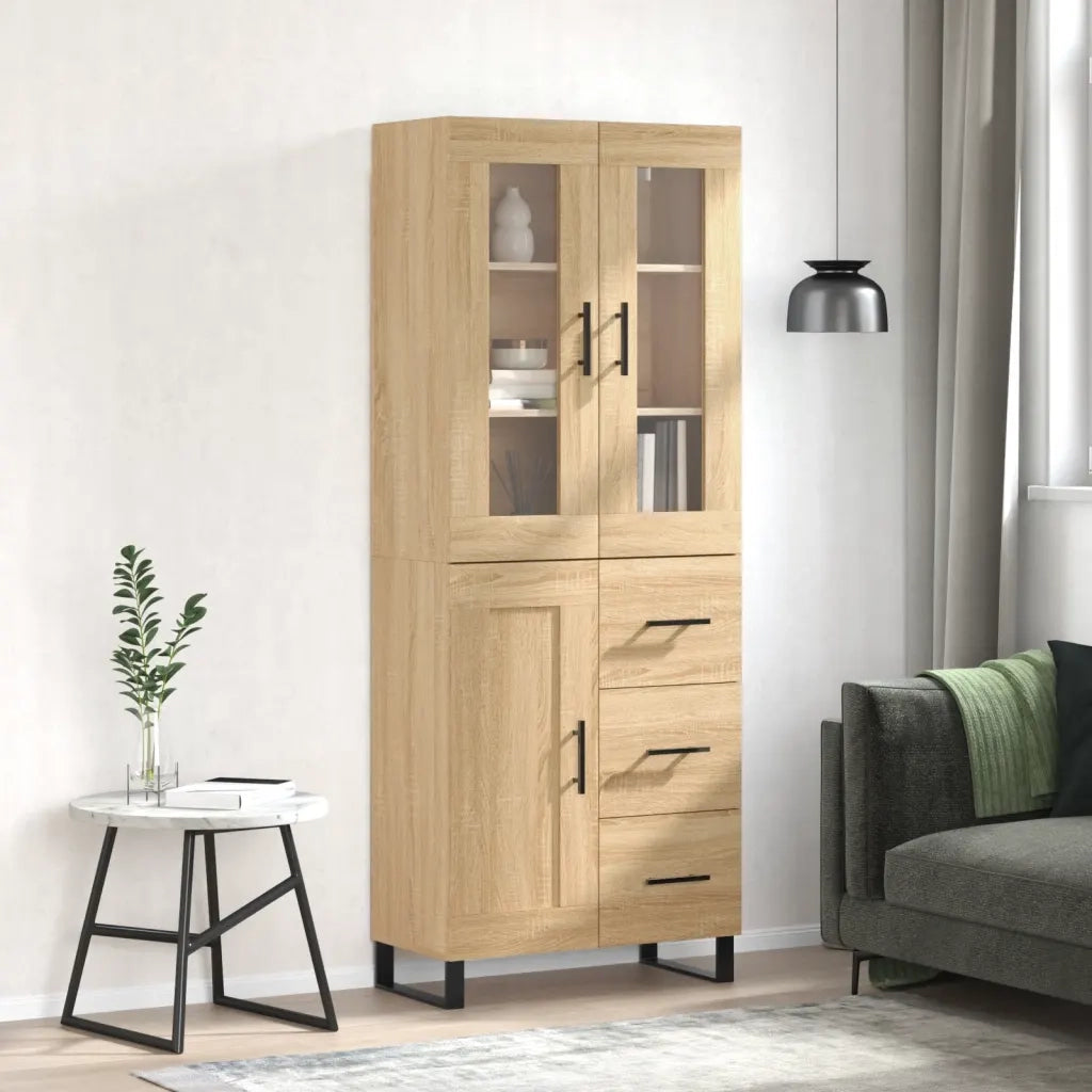 Credenza | Madia | Buffet da pranzo | Armadio da pranzo Rovere Sonoma 69,5x34x180 cm in Legno Multistrato