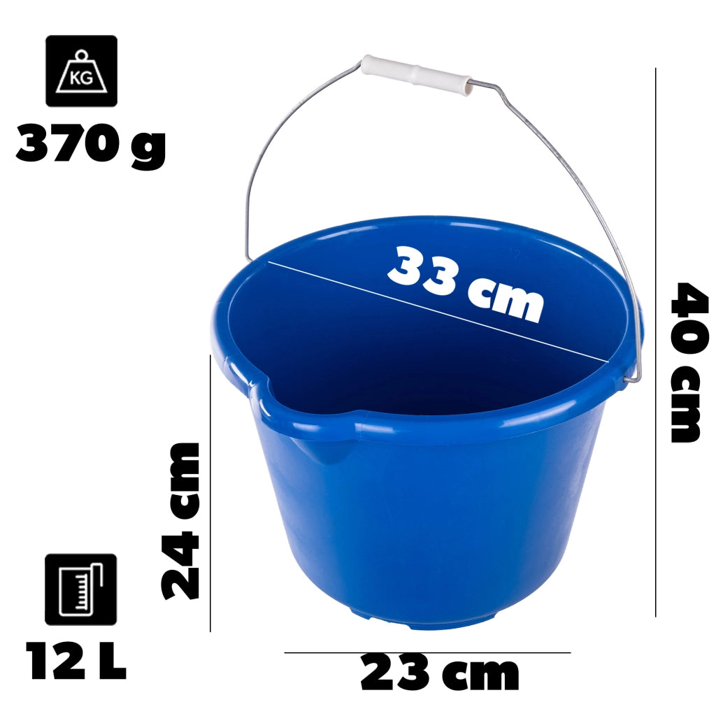 Secchio da cantiere KADAX con imbuto, maniglia, misurino, 12 litri, in plastica, resistente.