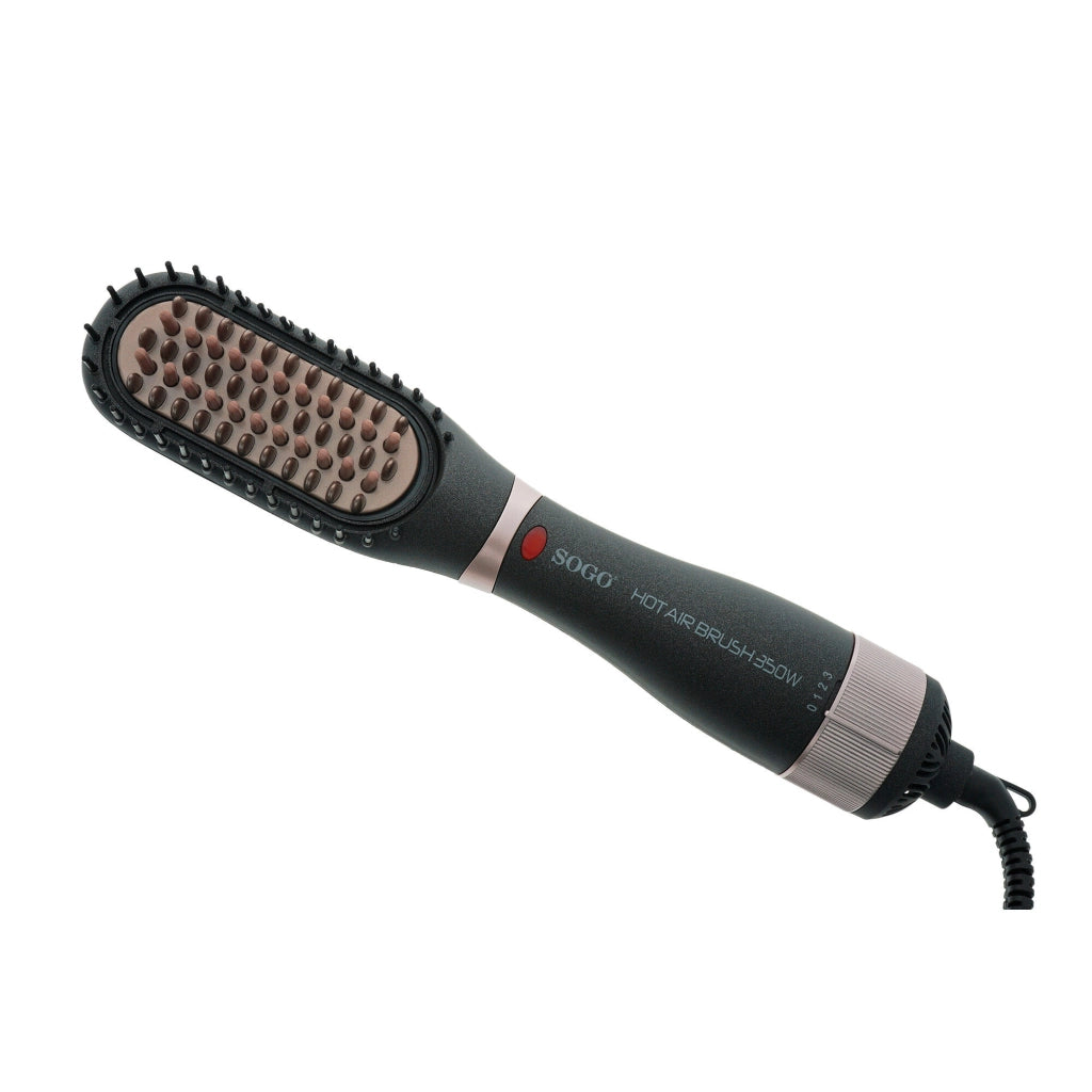 Spazzola lisciante elettrica termica, 34 setole ceramica rivestite, 3 modalità riscaldamento PTC 350W capelli - SOGO