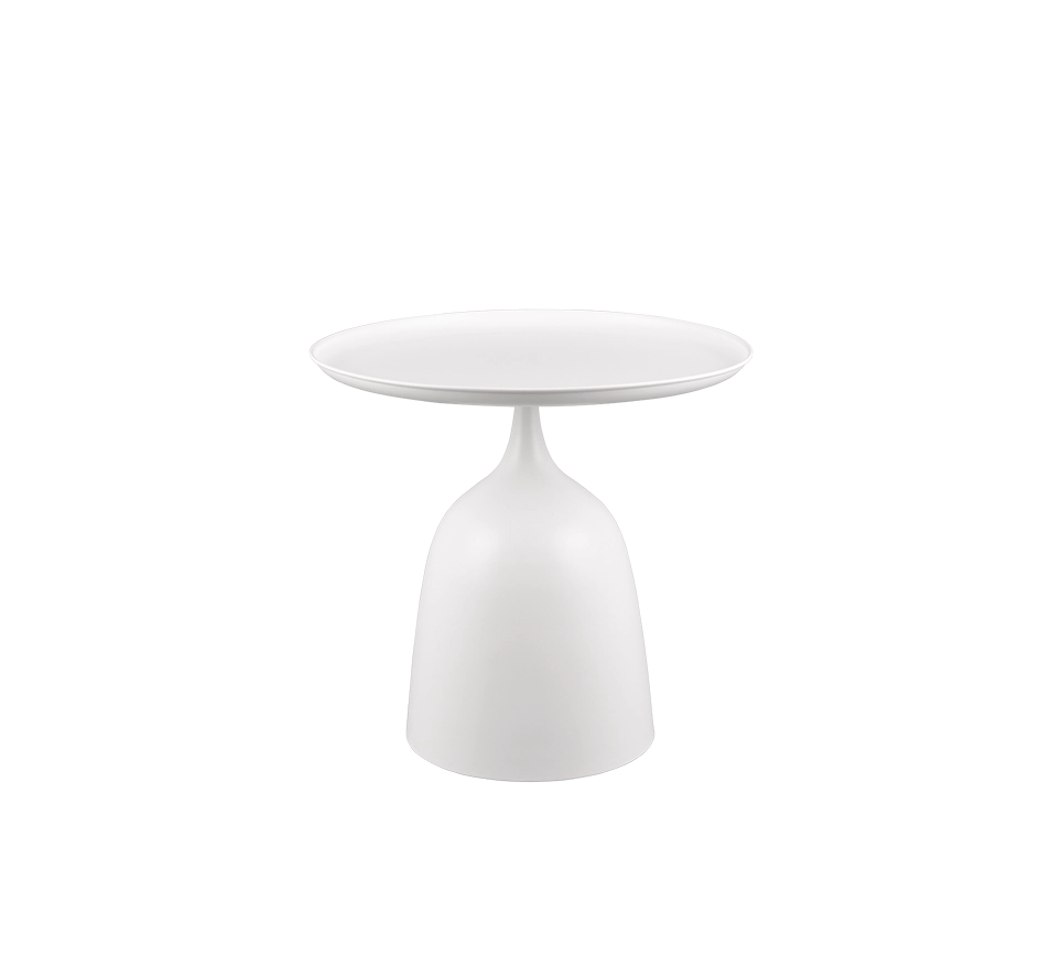 MONA TAVOLINO METALLO BIANCO BASE PIENA 48,5X46,5CM