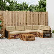 Set di divani da esterno 6 pz Naturale e Beige 3383386
