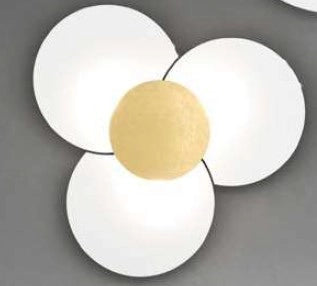 CLOVER APPLIQUE-PLAFONIERA D.45 CM 3 LUCI FOGLIA ORO 1114-45-FO