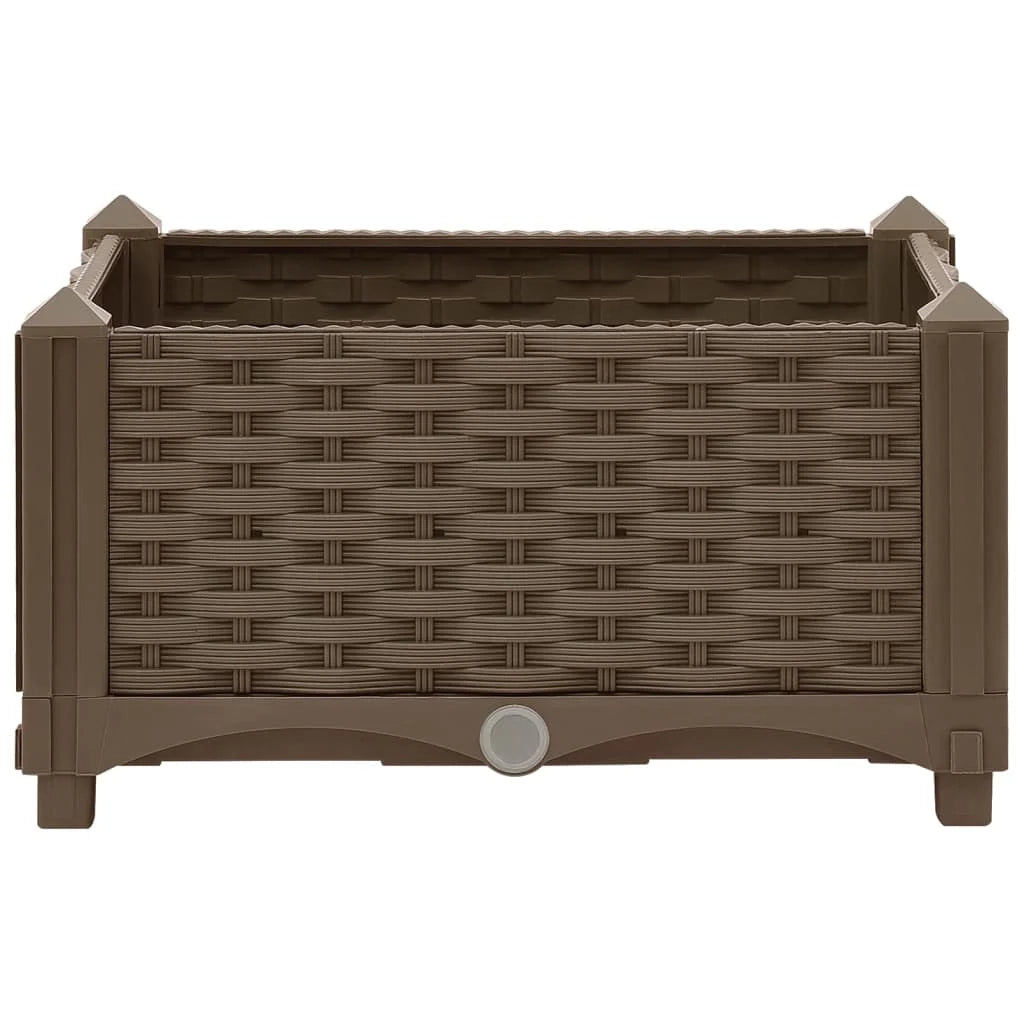 Fioriera rialzata per piante e fiori giardino 40 x 40 x 23 cm polipropilene marrone 02_0000926