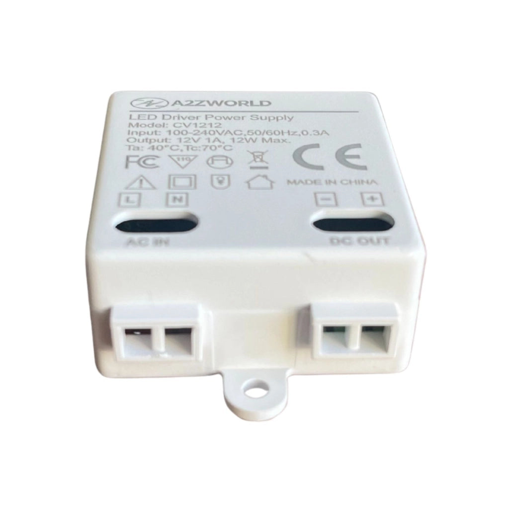 Mini Alimentatore Trasformatore 12V 12W 1A Per Striscia Led 45X40X20mm