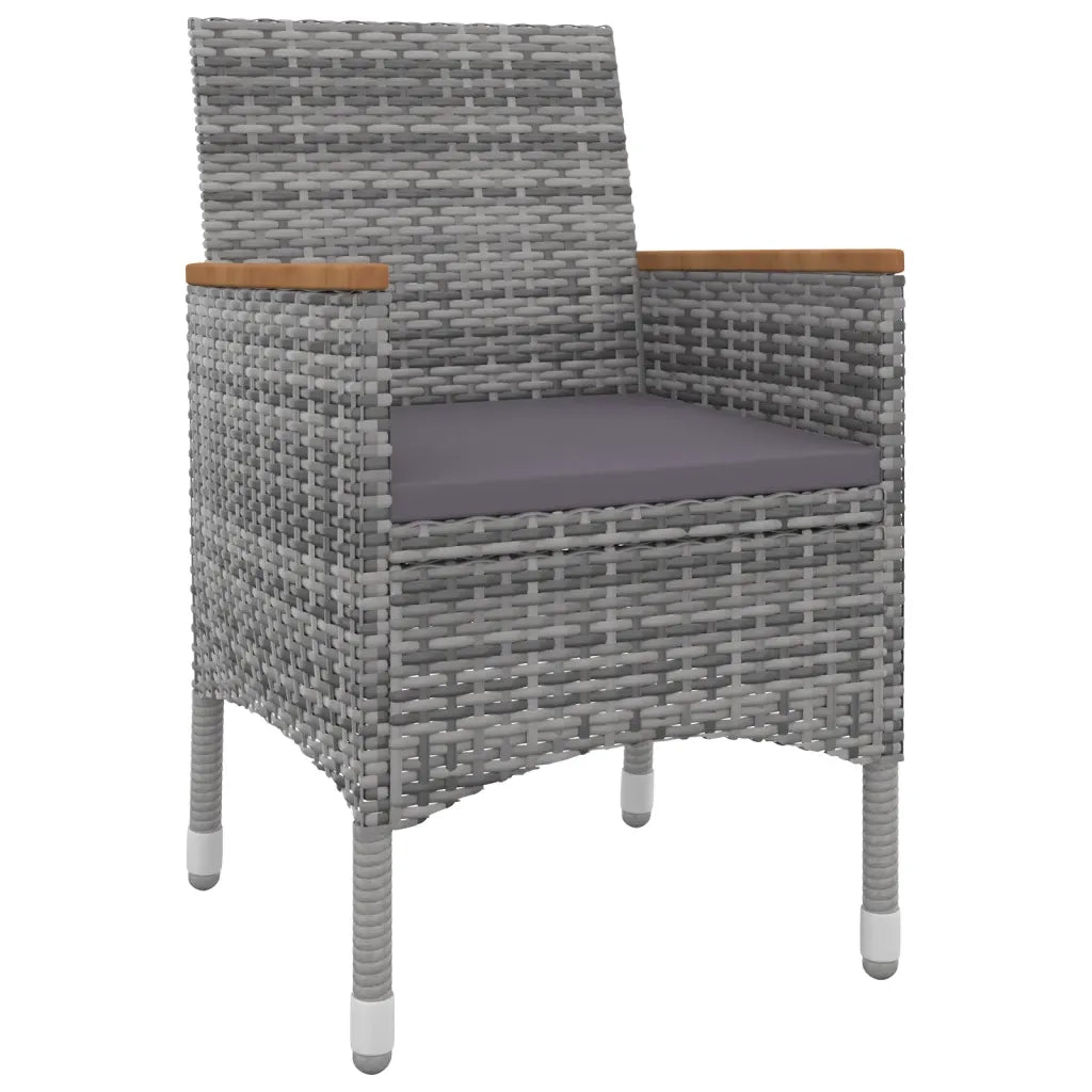 Set da Pranzo per Giardino 5 pz con Cuscini Polyrattan e Vetro cod mxl 42171