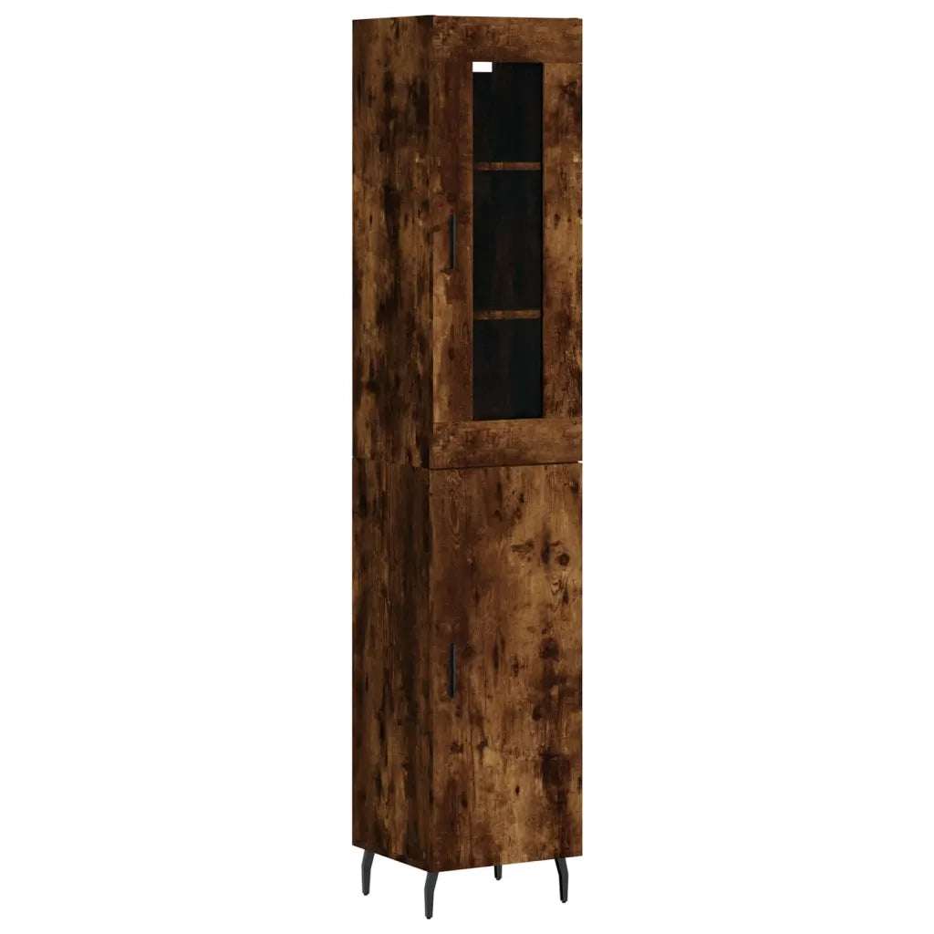Credenza Rovere Fumo 34,5x34x180 cm in Legno Multistratocod mxl 78017