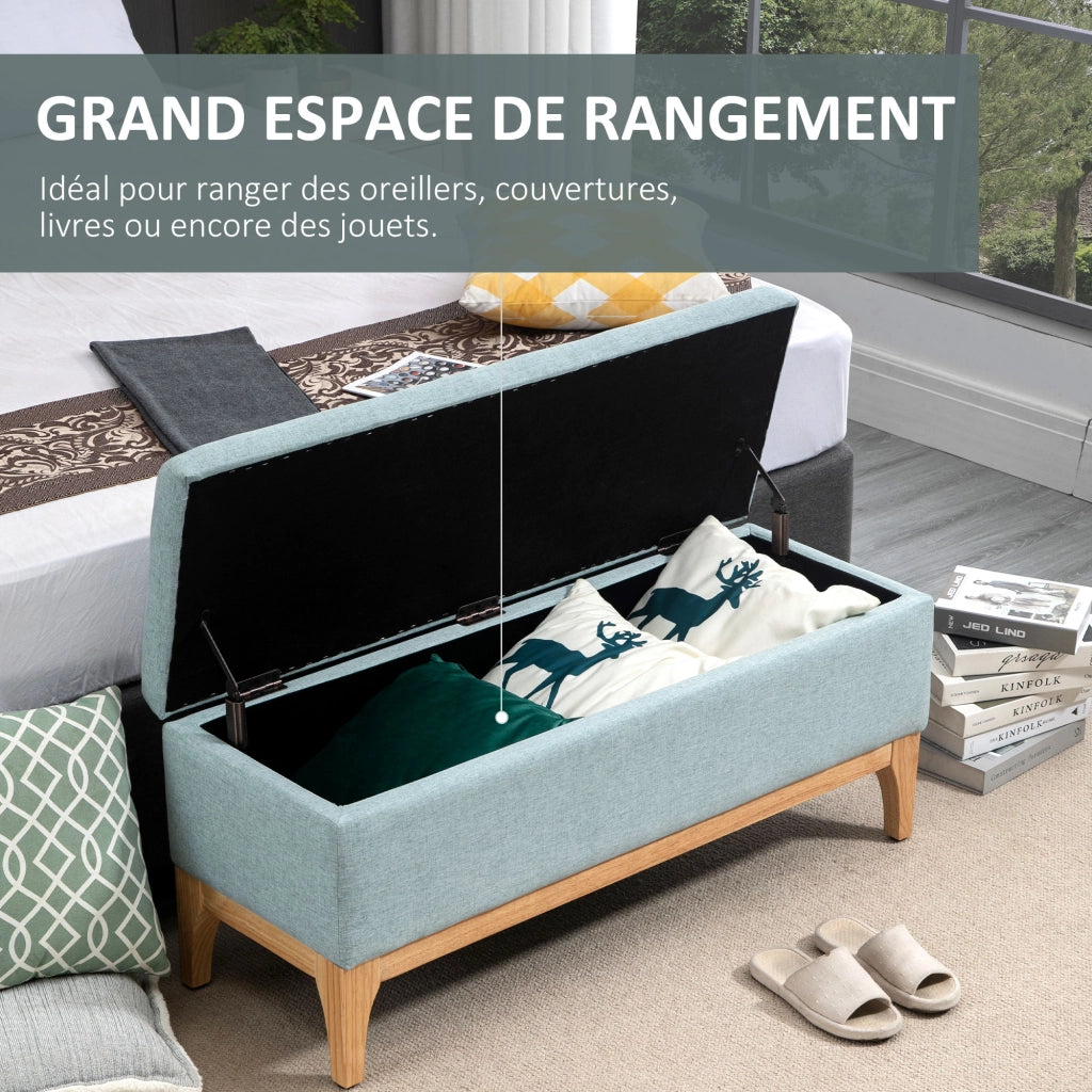 Cassa di stoccaggio con copertura rimovibile ¨C zephmum ¨C verde chiaro 110x39x45 cm