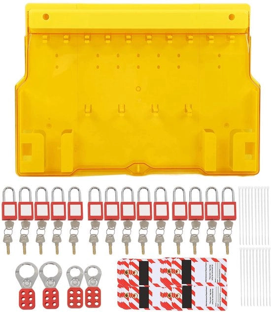 Kit di Gestione della Visualizzazione - Stazione di Blocco - Kit di Blocco e Marcatura - Sostegni a Clip - HASPS - Design di Blocco dei Coperchi - ABS/PC/Nylon/Metallo