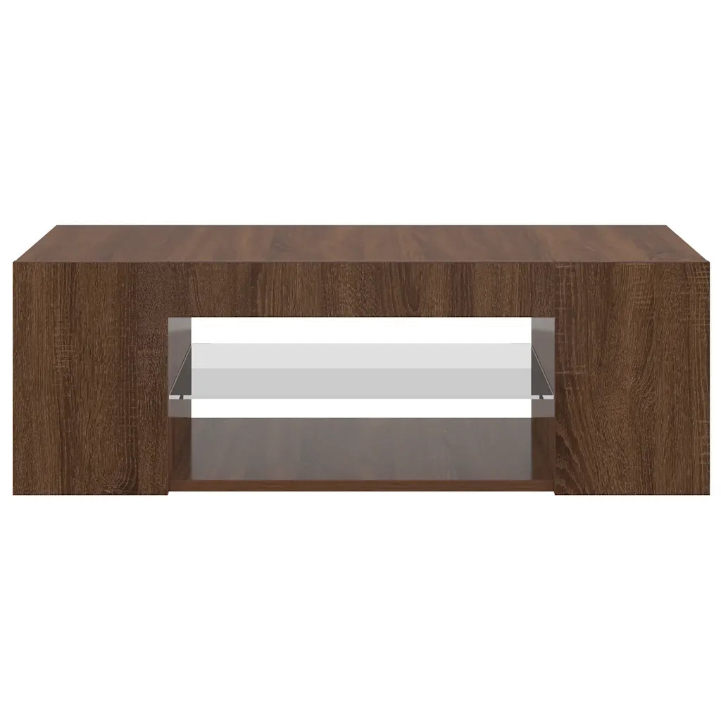 Mobile Porta TV con Luci LED Rovere Marrone 90x39x30 cm 822667