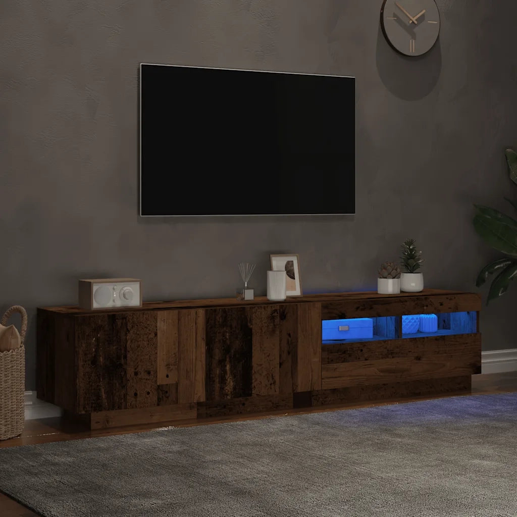 Mobile Porta TV con LED Legno Antico 180x35x40 cm Truciolato 3329163