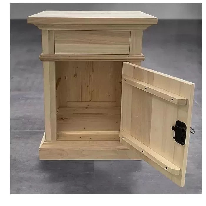Porta telefono in legno in 1 cassetto 1 vano a giorno arte povera tinta noce l.51 x p.37 h.77 - Mobili 2G