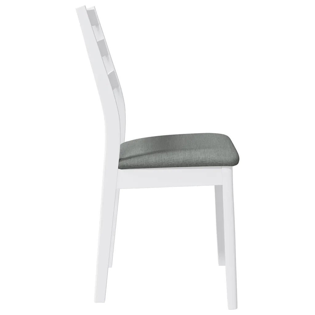 Sedie da Pranzo con Cuscini 2 pz Bianco Legno Massello di Hevea 4102519