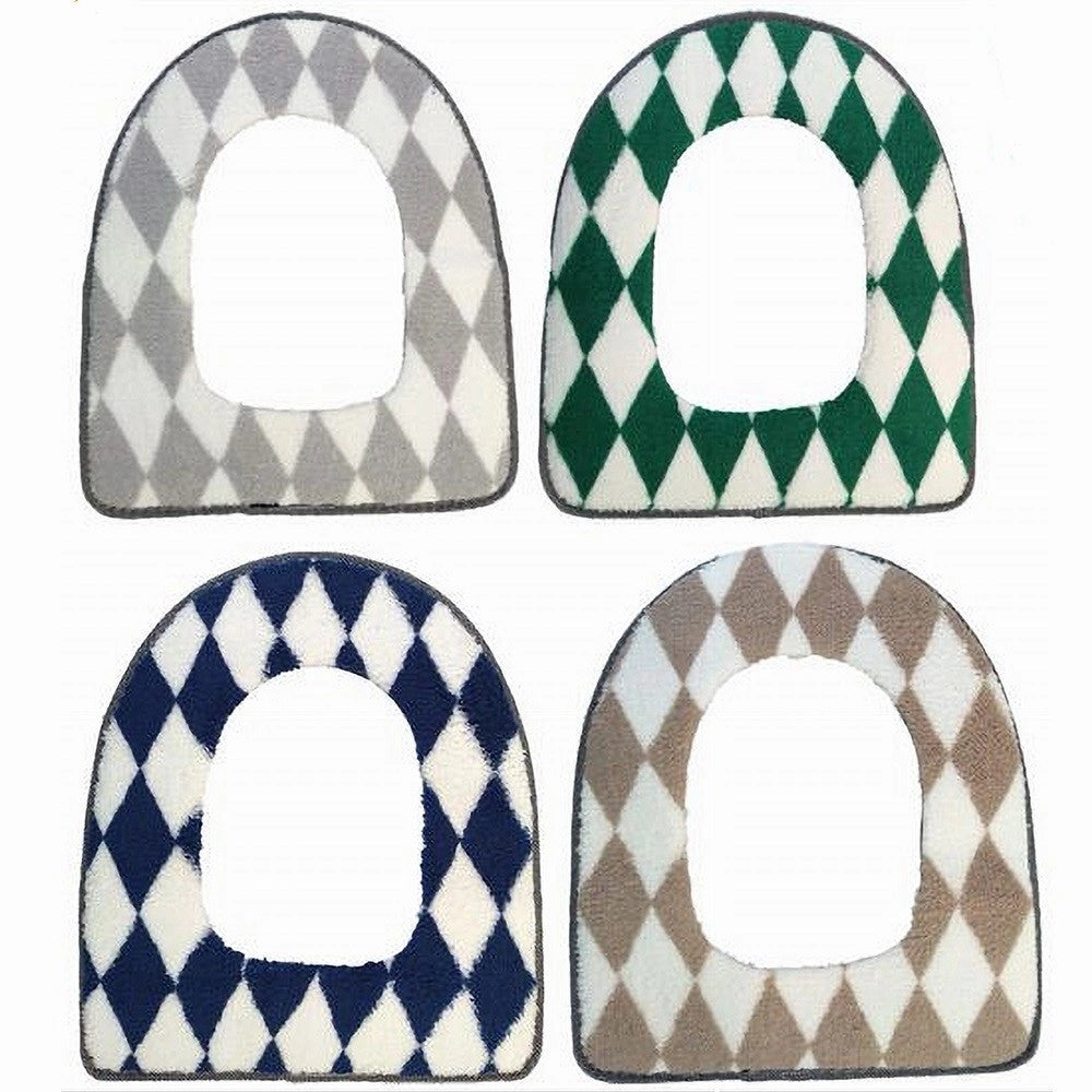 Trade Shop - Cuscino Copri Water Seduta Copertura Morbida Wc Fantasia Rombi Colorato 87202 -        3,5