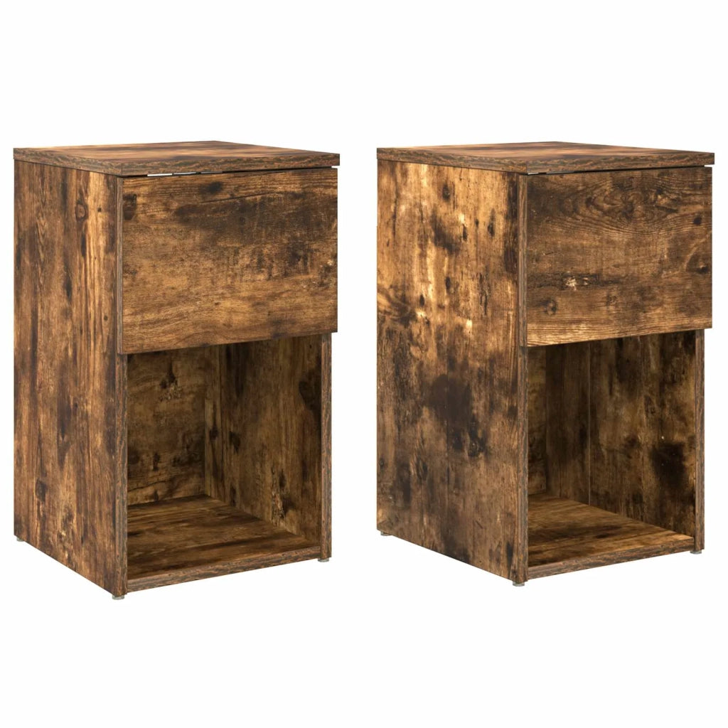 Armadietto per letto 2 pcs Rovere Fumo 29 x 31,5 x 49 cm