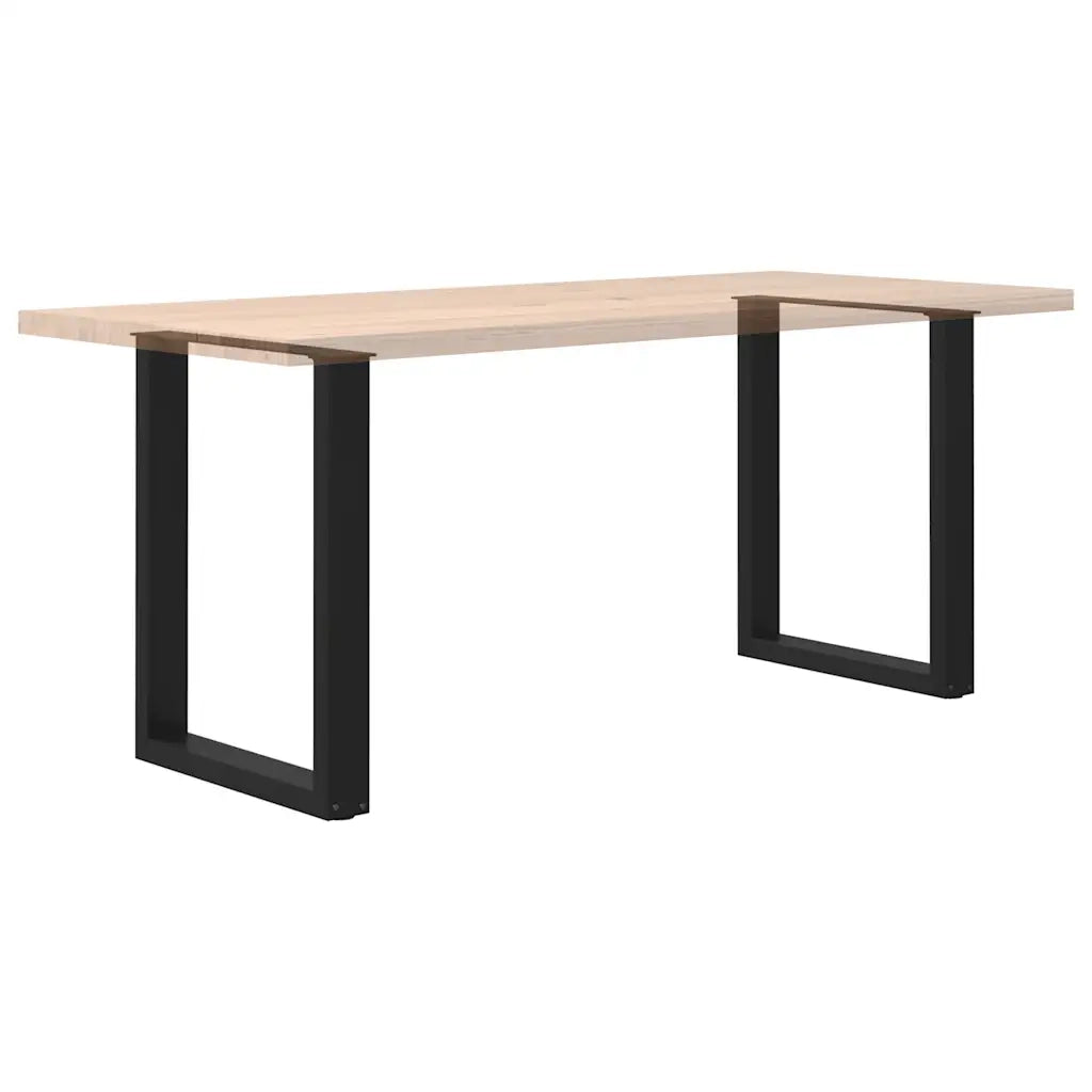 Gambe per tavolo da pranzo a forma di U 2 pz nere 70x(72-73) cm in acciaio 4013184