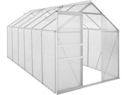 Serra da giardino in policarbonato 370 x 190 x 195 cm "Basilic" - 7,03 m² - Grigio
