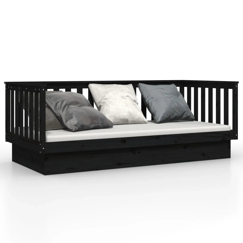 Dormeuse Nera 100x200 cm in Legno Massello di Pino 821573