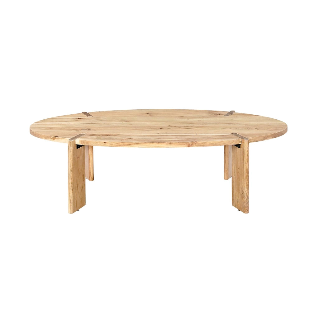 Tavolino ovale in legno di mango massello, 120cm, marrone naturale