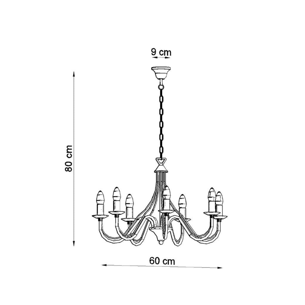 Lampadario Crimson Minerwa a 7 luci in acciaio nero E14 LED Max 10W