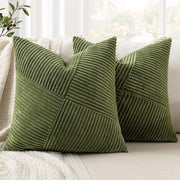 Set di cuscini decorativi 40x40 cm in corduroy matcha verde, set di 2 cuscini, copertura per cuscino, copertura per divano, copertura per cuscino decorativa, stile patchwork per la camera da letto