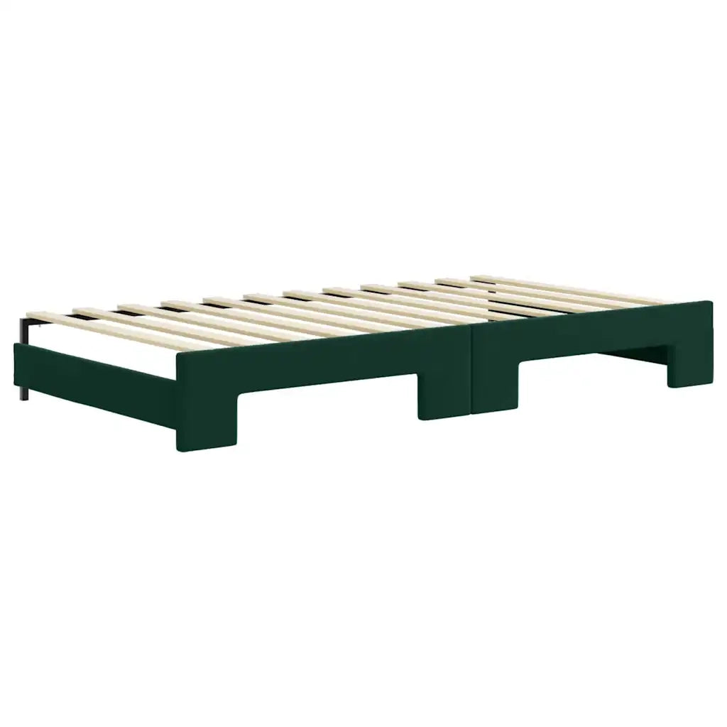 Divano Letto con Letto Estraibile Verde Scuro 100x200cm Velluto 3196938