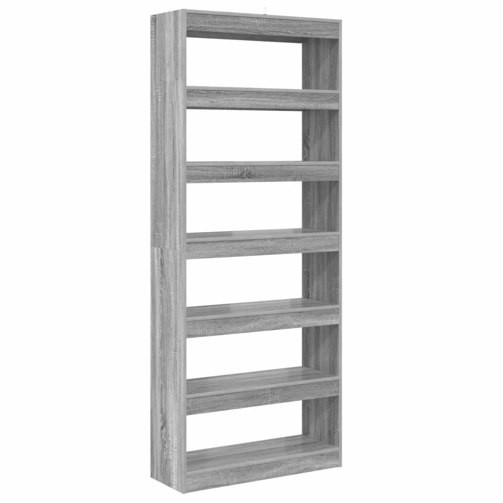 Armadio per Libri 6 livelli 80 x 30 x 198 cm Grigio Sonoma 3388356