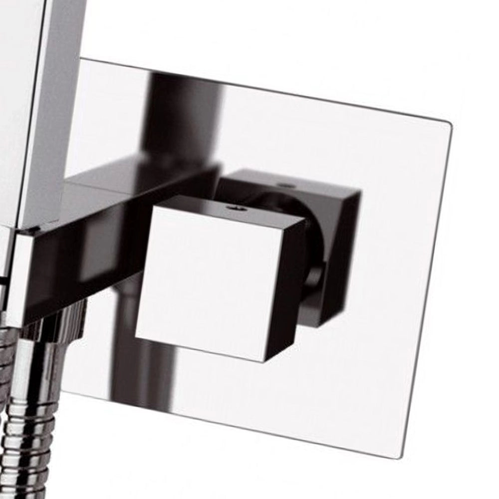 Miscelatore incasso per shut-off con doccetta shut-off, supporto doccia-presa acqua e flessibile.