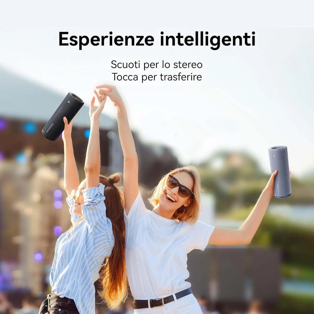 HUAWEI Sound Joy 2, Altoparlante portatile Bluetooth, Sistema SOUND a quattro unità, 26 ore di riproduzione, Resistente a polvere e acqua IP67, Funzione Scuoti per lo stereo