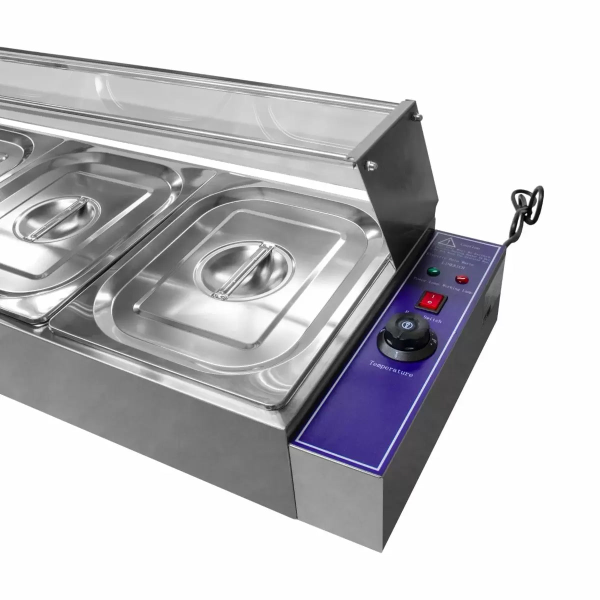 Espositore a Bagnomaria per Ristoranti Pizzerie con 5 Vaschette in Acciaio Inox
