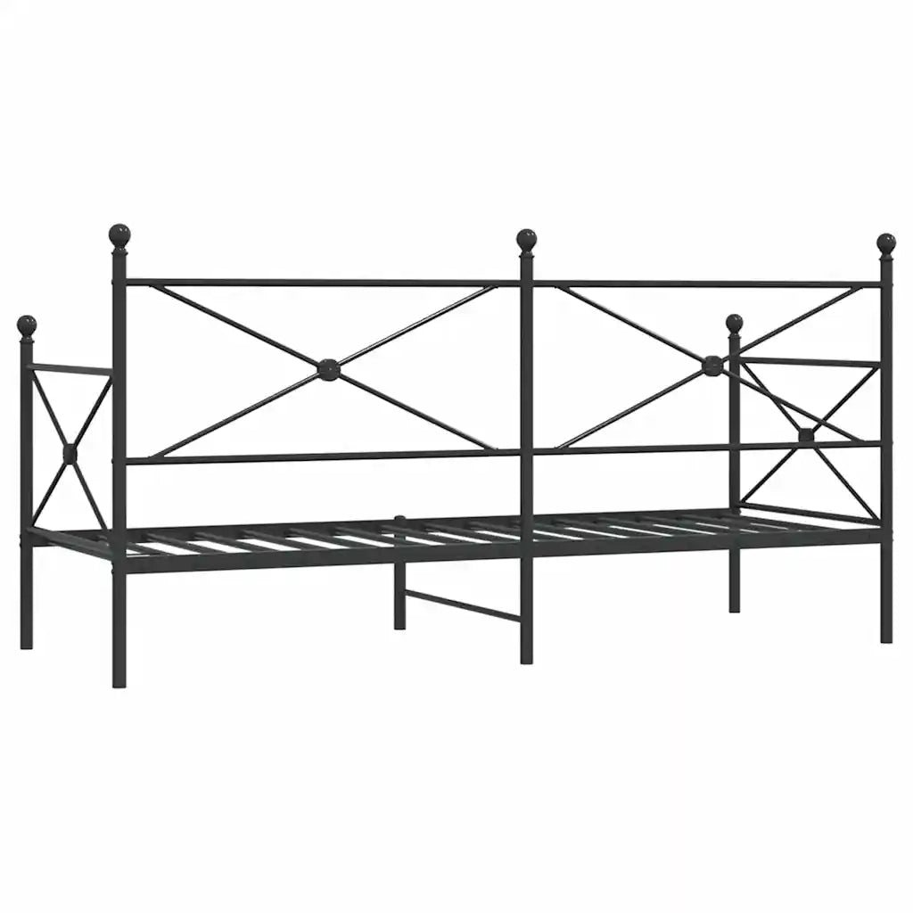 Dormeuse senza Materasso-Divano Letto-Struttura Letto Nero 90x200 cm in Acciaio