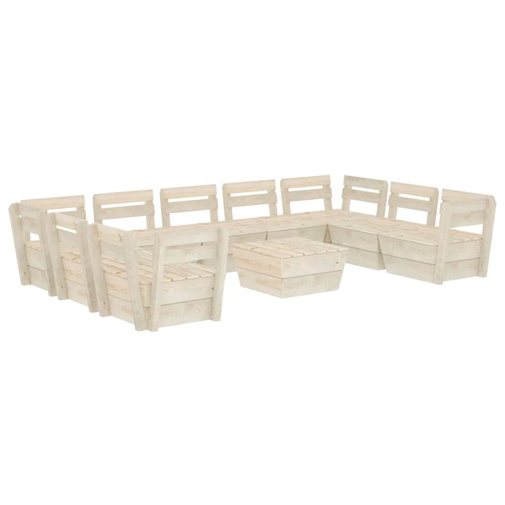 Set di mobili da giardino mobili da esterno mobili in pallet 10 pezzi legno di abete impregnato 02_0018341