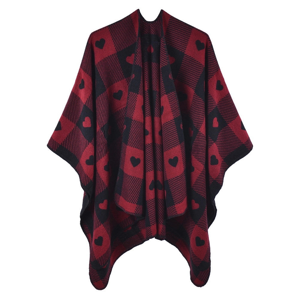 Nuovo cappotto-mantella da donna, scialle e sciarpa in cashmere eleganti e caldi