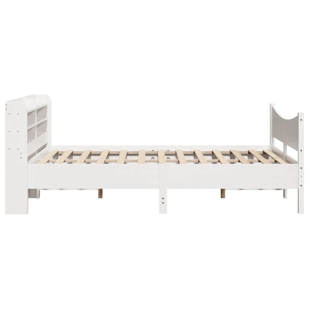 vidaXL Giroletto con Testiera Bianco 150x200 cm Legno Massello di Pino