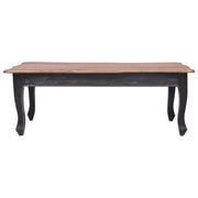 Tavolino da Salotto Nero 120x60x45 cm Legno Massello di Mogano 283904