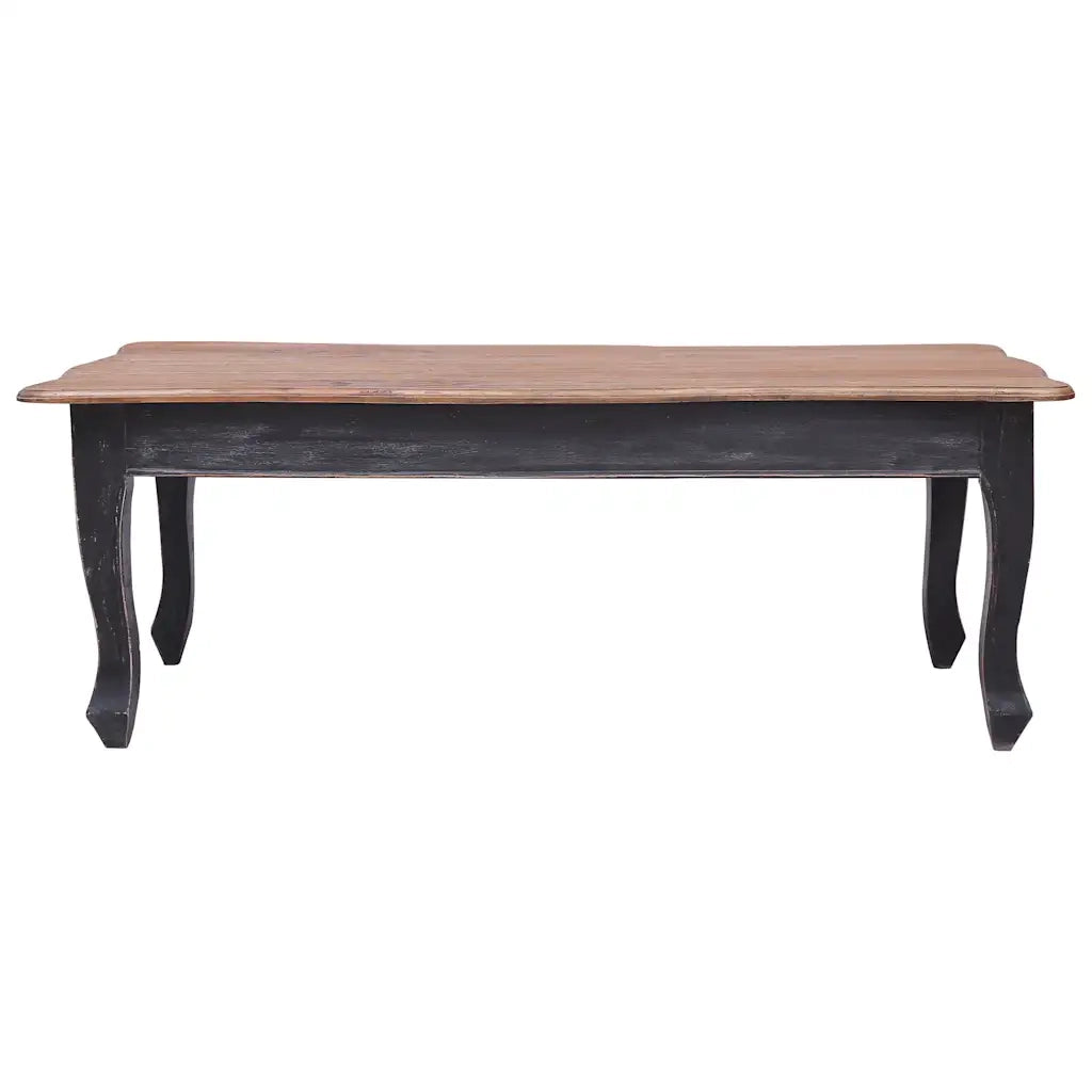 Tavolino da Salotto Nero 120x60x45 cm Legno Massello di Mogano 283904