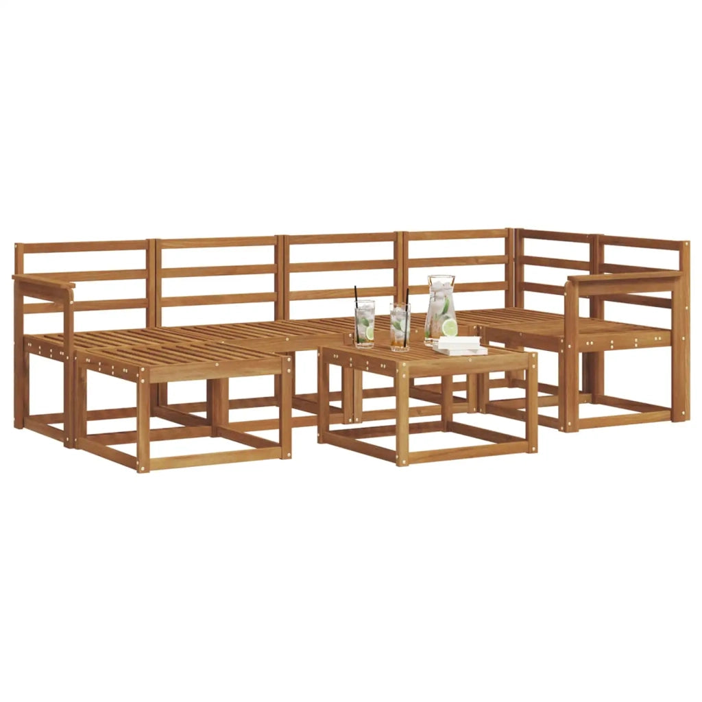 Set di divani da esterno 7 pcs Naturale