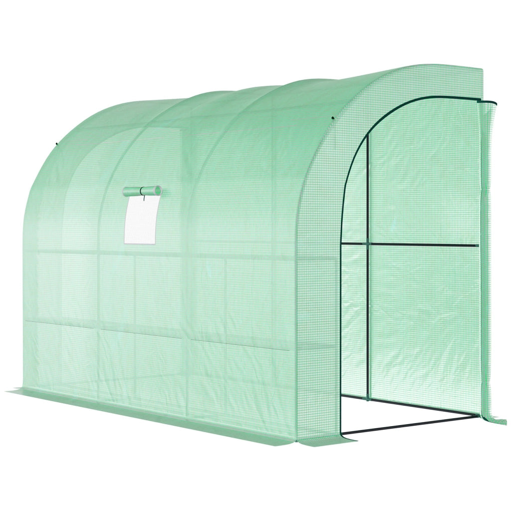 Serra da giardino ¨C zephmum ¨C verde, plastica, 3 ripiani, porte a zip